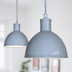 Wardour Industrial Bay Pendant Light French Grey - SE Home