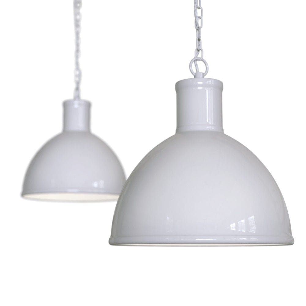Wardour Industrial Bay Pendant Light Pale Grey - SE Home