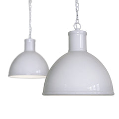 Wardour Industrial Bay Pendant Light Pale Grey - SE Home