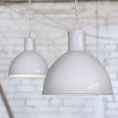 Wardour Industrial Bay Pendant Light Pale Grey - SE Home