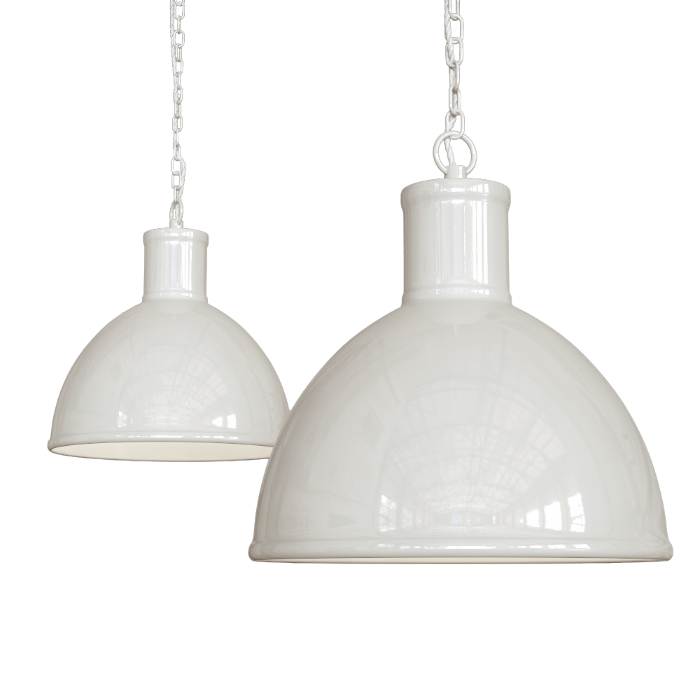 Wardour Industrial Bay Pendant Light Clay White Cream - SE Home