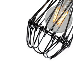 Denman Industrial Vintage Brass Caged Teardrop Pendant Light - SE Home