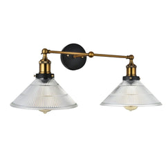 Romilly Etched Glass Double Funnel French Style Wall Light - SE Home