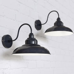Portland Reclaimed Style Wall Light Squid Ink Navy Blue - SE Home