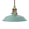 Duck Egg Blue Small Trinity Metal Painted Pendant Light - Antique Brass Lamp Holder & Ceiling Rose - SE Home