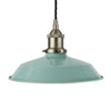 Duck Egg Blue Small Trinity Metal Painted Pendant Light - Brushed Chrome Lamp Holder & Ceiling Rose - SE Home