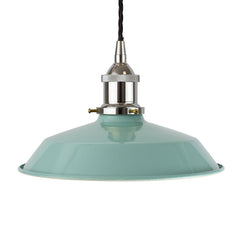 Duck Egg Blue Small Trinity Metal Painted Pendant Light - Nickel Lamp Holder & Ceiling Rose - SE Home