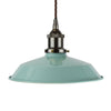Duck Egg Blue Small Trinity Metal Painted Pendant Light - Black Nickel Lamp Holder & Ceiling Rose - SE Home
