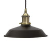 Matt Black Small Trinity Metal Painted Pendant Light - Antique Brass Lamp Holder & Ceiling Rose - SE Home