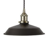 Matt Black Small Trinity Metal Painted Pendant Light - Brushed Chrome Lamp Holder & Ceiling Rose - SE Home