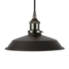 Matt Black Small Trinity Metal Painted Pendant Light - Black Nickel Lamp Holder & Ceiling Rose - SE Home