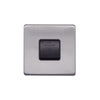 Screwless Raised - Brushed Chrome 10A 1 Gang 1 Way 3-Pole Fan Isolator Switch - Black Trim - SE Home