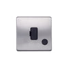 Screwless Raised - Brushed Chrome 13A UnSwitched Connection Unit Flex Outlet - Black Trim - SE Home