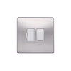 Screwless Raised - Brushed Chrome 13A Switched Fuse Connection Unit - White Trim - SE Home