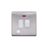 Screwless Raised - Brushed Chrome 13A Switched Fuse Connection Unit & Flex Outlet/Neon- White Trim - SE Home