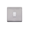 Screwless Raised - Brushed Chrome 20A 1 Gang Double Pole Switch - White Trim - SE Home