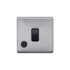 Screwless Raised - Brushed Chrome 20A 1 Gang Double Pole Switch Flex Outlet - Black Trim - SE Home