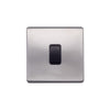Screwless Raised - Brushed Chrome 1 Gang Intermediate Light Switch - Black Trim - SE Home