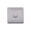 Screwless Raised - Brushed Chrome 100W LED 1 Gang 2 Way Intelligent Trailing Dimmer Switch - White Trim - SE Home