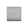 Screwless Raised - Brushed Chrome Single Blank Plates - White Trim - SE Home