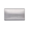 Screwless Raised - Brushed Chrome Double Blank Plates - Black Trim - SE Home