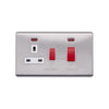 Screwless Raised - Brushed Chrome 45A Cooker Control Unit & Neon- White Trim - SE Home