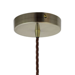 French Grey Small Trinity Metal Painted Pendant Light - Antique Brass Lamp Holder & Ceiling Rose - SE Home
