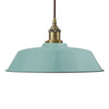 Duck Egg Blue Chancery Painted Pendant Light - Antique Brass Lamp Holder & Ceiling Rose - SE Home