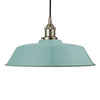 Duck Egg Blue Chancery Painted Pendant Light - Brushed Chrome Lamp Holder & Ceiling Rose - SE Home