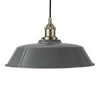 French Grey Chancery Painted Pendant Light - Brushed Chrome Lamp Holder & Ceiling Rose - SE Home