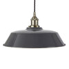 Slate Grey Chancery Painted Pendant Light - Brushed Chrome Lamp Holder & Ceiling Rose - SE Home