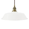 White Chancery Painted Pendant Light - Antique Brass Lamp Holder & Ceiling Rose - SE Home