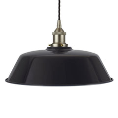 Navy Blue Chancery Painted Pendant Light - Brushed Chrome Lamp Holder & Ceiling Rose - SE Home