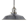 Slate Grey Small Trinity Metal Painted Pendant Light - Nickel Lamp Holder & Ceiling Rose - SE Home