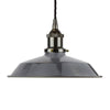 Slate Grey Small Trinity Metal Painted Pendant Light - Black Nickel Lamp Holder & Ceiling Rose - SE Home
