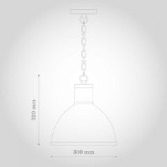 Wardour Industrial Bay Pendant Light Pale Grey - SE Home