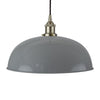 French Grey Worcester Painted Pendant Light - Brushed Chrome Lamp Holder & Ceiling Rose - SE Home