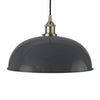 Slate Grey Worcester Painted Pendant Light - Brushed Chrome Lamp Holder & Ceiling Rose - SE Home