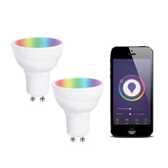 Smart Lighting Smart WiFi Dimmable GU10 5W LED Bulb RGB+W+WW 2 x Pack