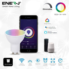 Smart Lighting Smart WiFi Dimmable GU10 5W LED Bulb RGB+W+WW 2 x Pack