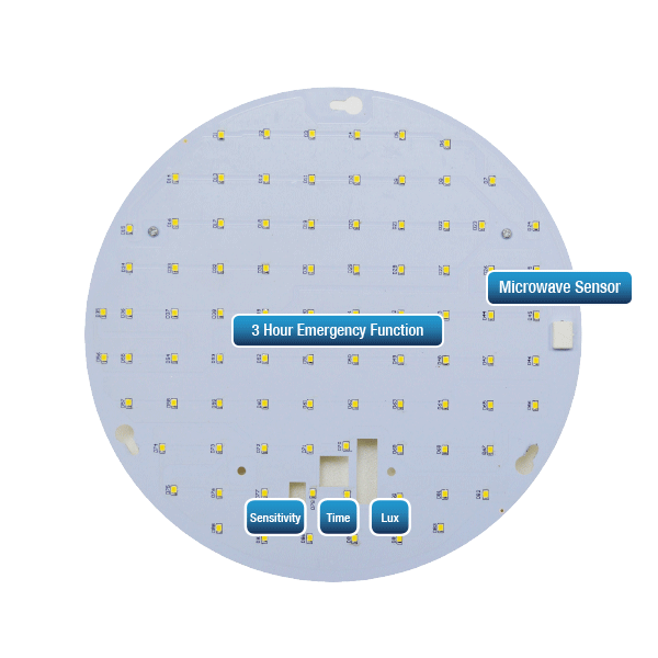 15W 2D Retro Fit Led Tray With Sensor & 3Hr Emergency