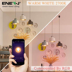 Smart Lighting Smart WiFi Dimmable GLS 9W LED Bulb (E27) RGB+W+WW 2 X Pack