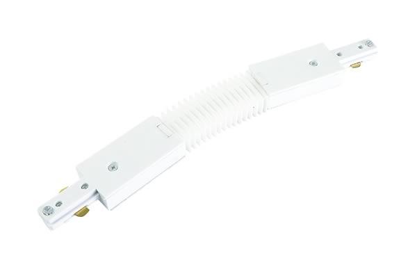 White Culina Adjustable Connector With Bend For Single Circuit Track