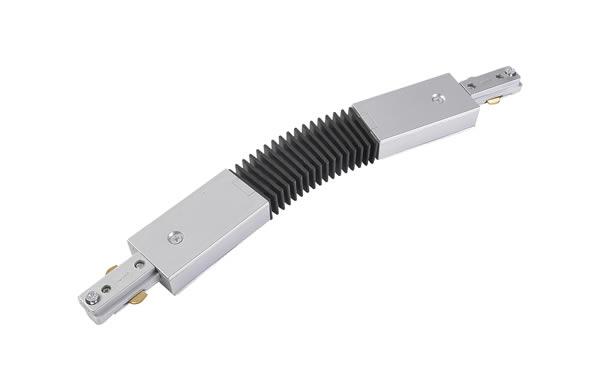 Silver Culina Adjustable Connector With Bend For Single Circuit Track