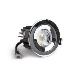 LED Downlights Polished Chrome CCT Fire Rated LED Dimmable 10W IP65 Downlight