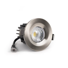 LED Downlights Brushed Chrome CCT Fire Rated LED Dimmable 10W IP65 Downlight