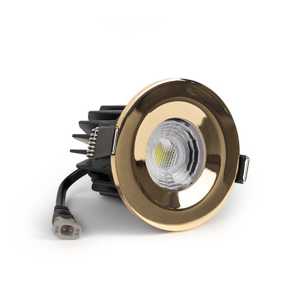 LED Downlights Polished Brass CCT Fire Rated LED Dimmable 10W IP65 Downlight
