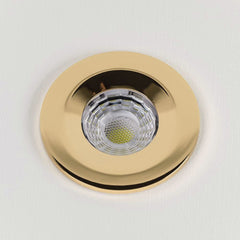 LED Downlights Polished Brass CCT Fire Rated LED Dimmable 10W IP65 Downlight