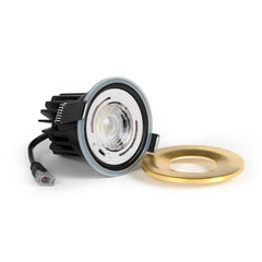 LED Downlights Brushed Brass CCT Fire Rated LED Dimmable 10W IP65 Downlight