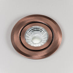 Antique Copper Tiltable Adjustable 2.8K Fire Rated LED 6W IP44 Dimmable Downlight